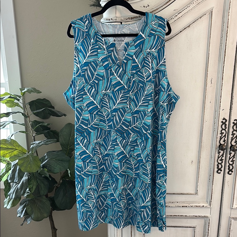 COOLIBAR UPF 50+ UV Sun Protection Oceanside Tank Dress Casual Resort 2X